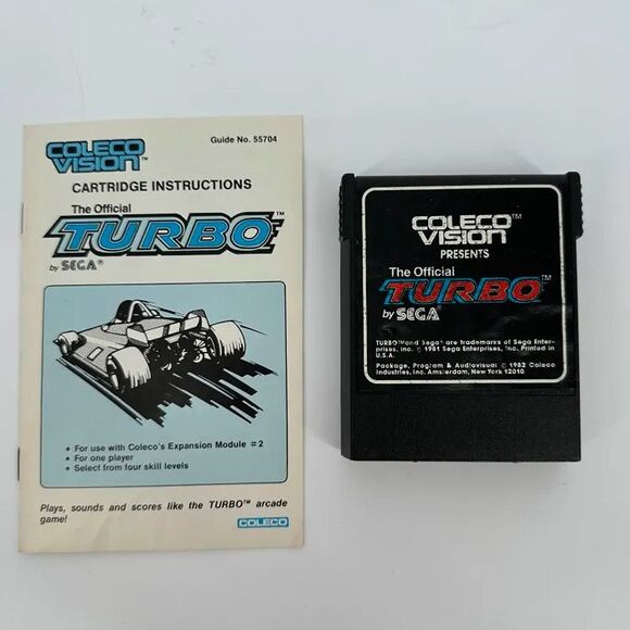 The Official Turbo (ColecoVision, 1982) Cartridge & Manual by Sega – TESTED - Picture 1 of 3